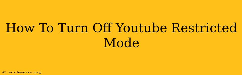 How To Turn Off Youtube Restricted Mode