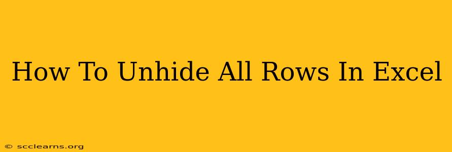 How To Unhide All Rows In Excel