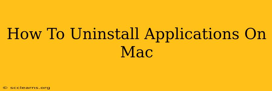 How To Uninstall Applications On Mac