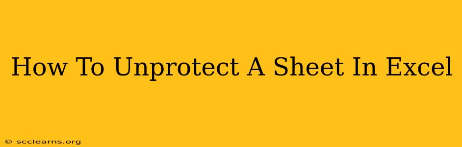 How To Unprotect A Sheet In Excel