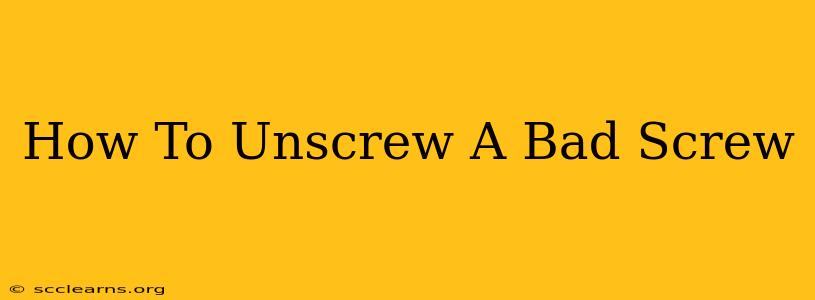 How To Unscrew A Bad Screw