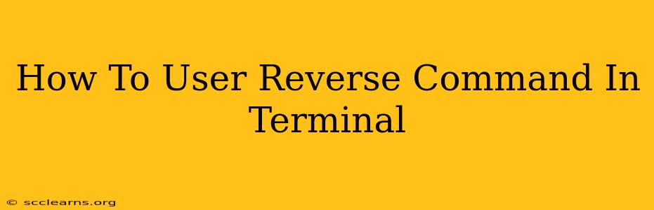 How To User Reverse Command In Terminal