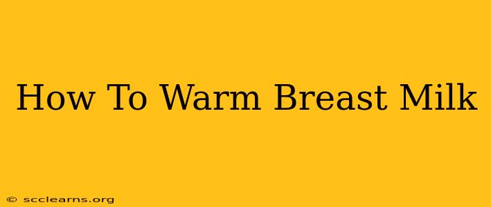 How To Warm Breast Milk