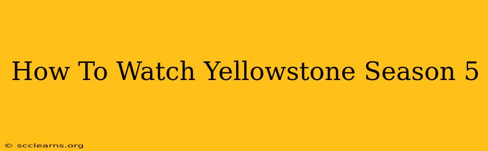 How To Watch Yellowstone Season 5