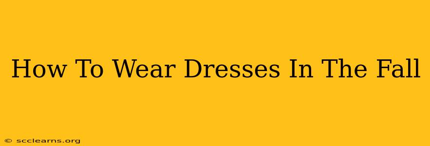 How To Wear Dresses In The Fall