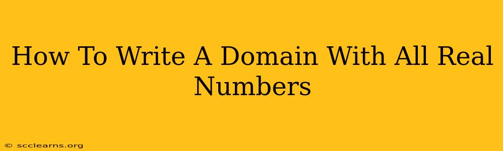 How To Write A Domain With All Real Numbers