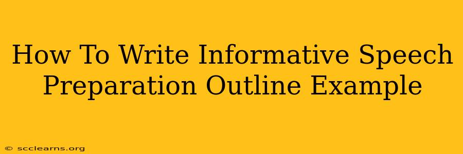 How To Write Informative Speech Preparation Outline Example