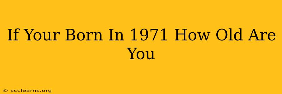 If Your Born In 1971 How Old Are You