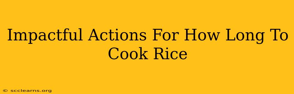 Impactful Actions For How Long To Cook Rice