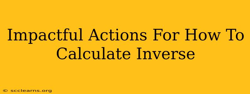 Impactful Actions For How To Calculate Inverse