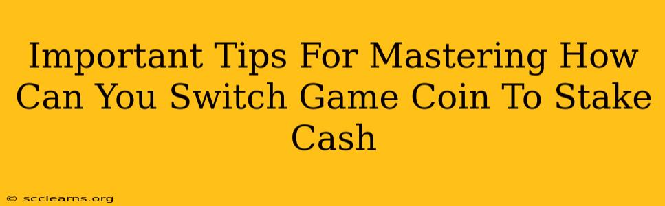 Important Tips For Mastering How Can You Switch Game Coin To Stake Cash