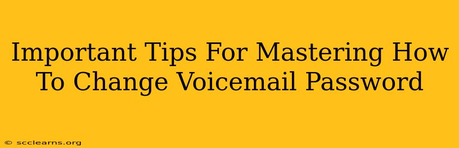 Important Tips For Mastering How To Change Voicemail Password