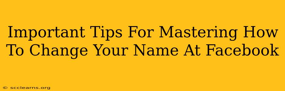 Important Tips For Mastering How To Change Your Name At Facebook