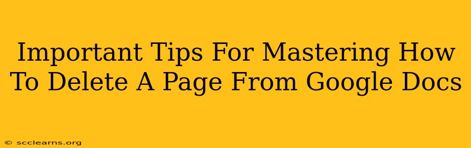 Important Tips For Mastering How To Delete A Page From Google Docs