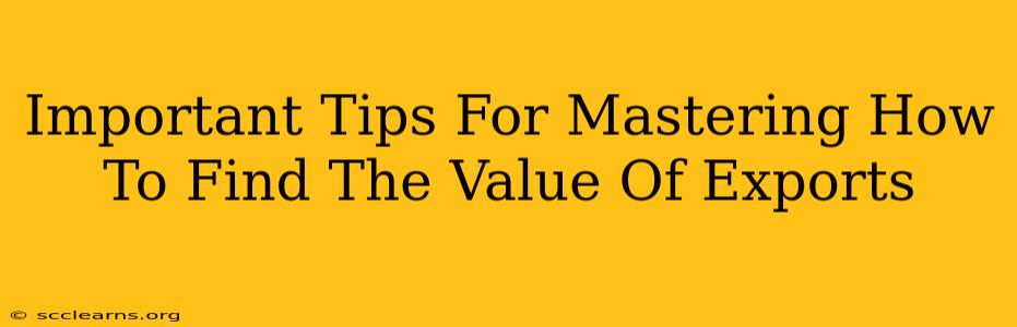 Important Tips For Mastering How To Find The Value Of Exports