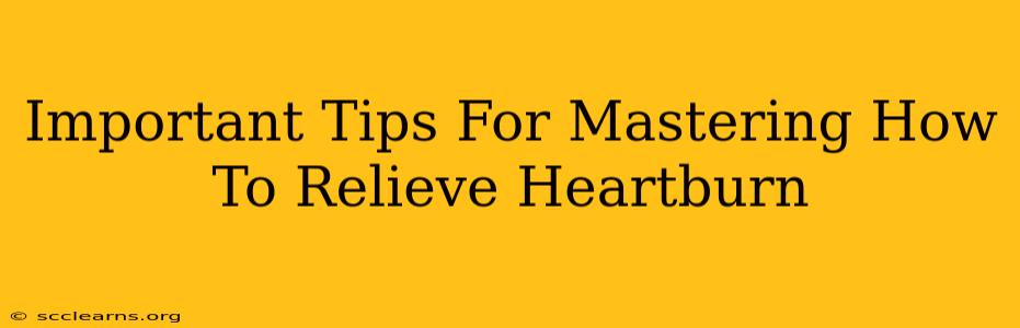 Important Tips For Mastering How To Relieve Heartburn