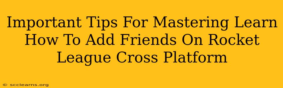 Important Tips For Mastering Learn How To Add Friends On Rocket League Cross Platform