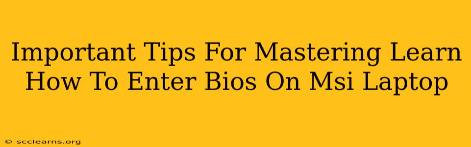 Important Tips For Mastering Learn How To Enter Bios On Msi Laptop