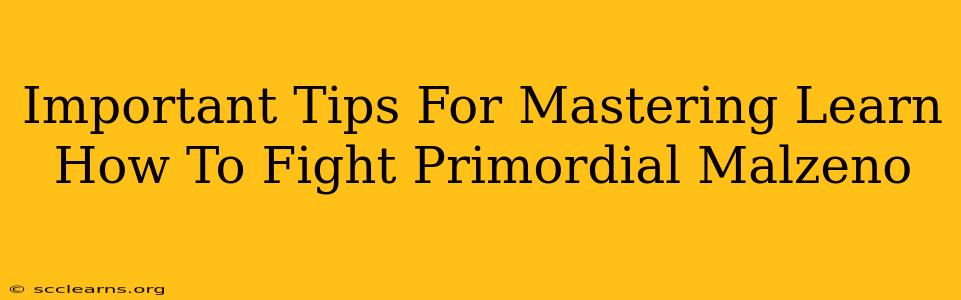 Important Tips For Mastering Learn How To Fight Primordial Malzeno