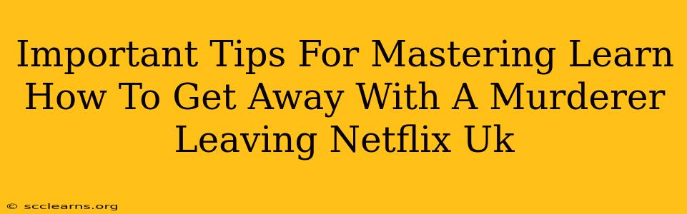 Important Tips For Mastering Learn How To Get Away With A Murderer Leaving Netflix Uk