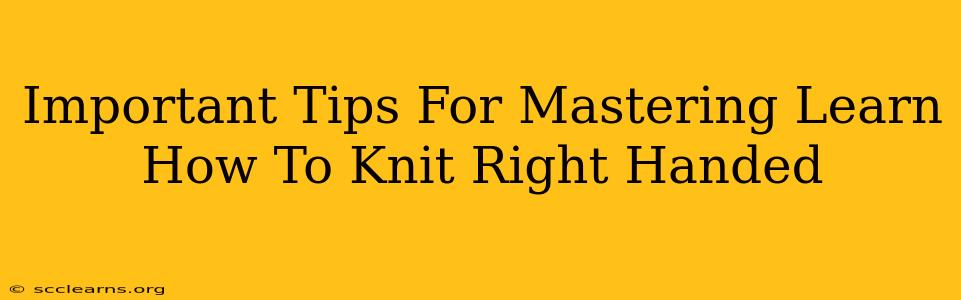 Important Tips For Mastering Learn How To Knit Right Handed