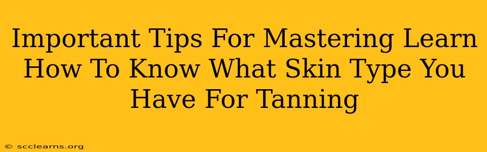 Important Tips For Mastering Learn How To Know What Skin Type You Have For Tanning