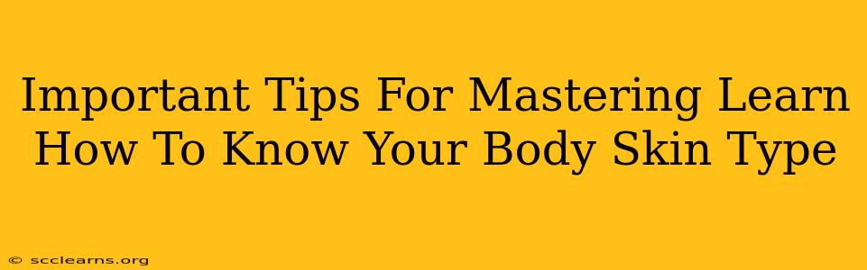 Important Tips For Mastering Learn How To Know Your Body Skin Type