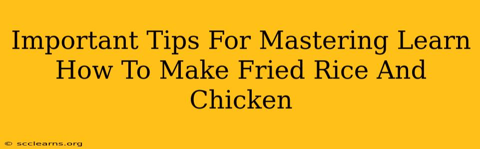 Important Tips For Mastering Learn How To Make Fried Rice And Chicken