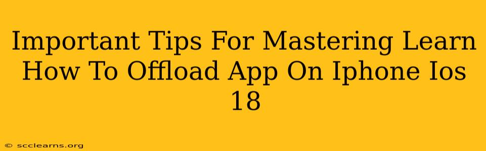 Important Tips For Mastering Learn How To Offload App On Iphone Ios 18