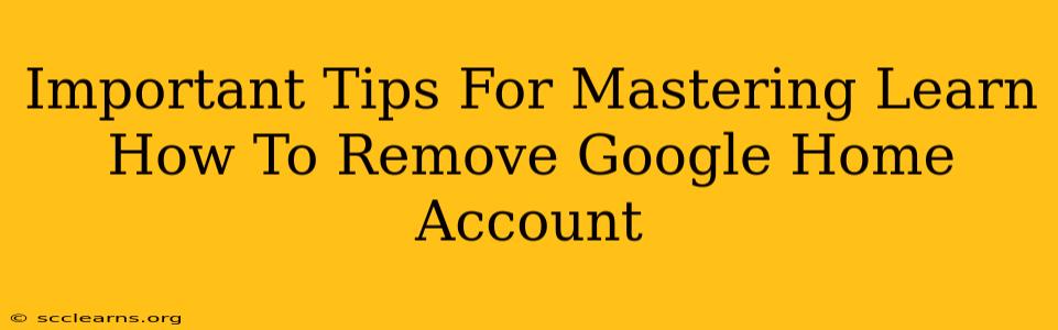 Important Tips For Mastering Learn How To Remove Google Home Account