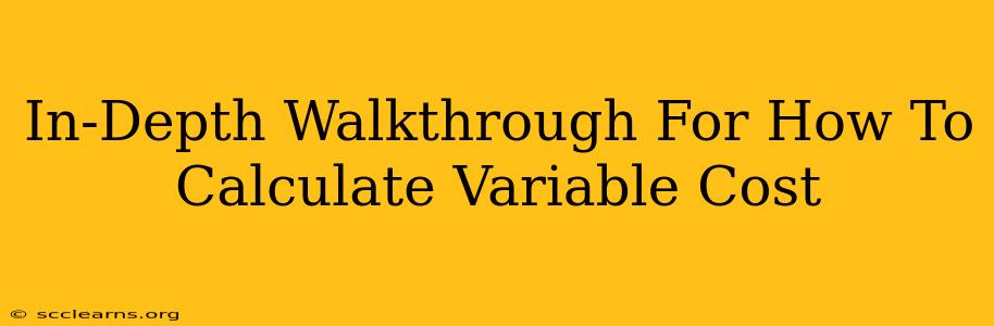 In-Depth Walkthrough For How To Calculate Variable Cost