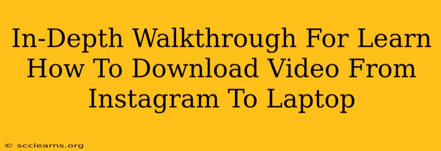 In-Depth Walkthrough For Learn How To Download Video From Instagram To Laptop