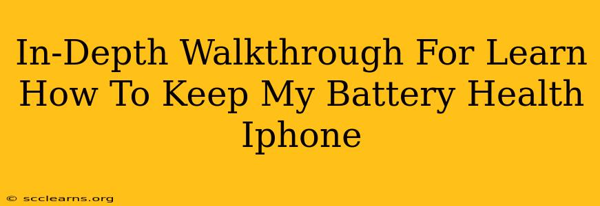 In-Depth Walkthrough For Learn How To Keep My Battery Health Iphone