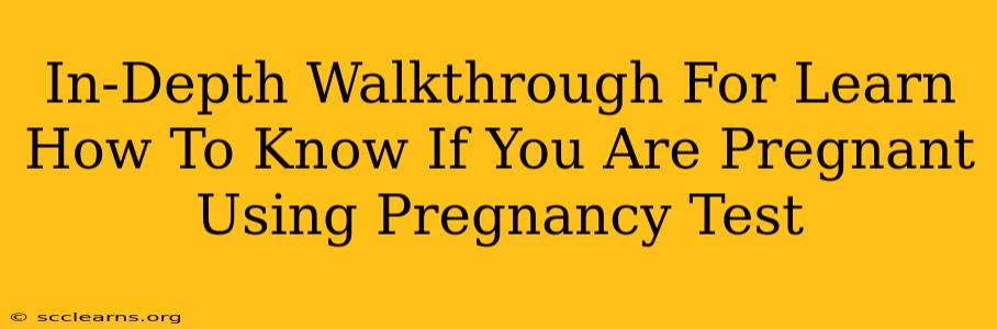 In-Depth Walkthrough For Learn How To Know If You Are Pregnant Using Pregnancy Test