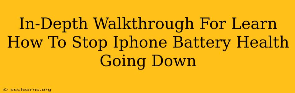 In-Depth Walkthrough For Learn How To Stop Iphone Battery Health Going Down