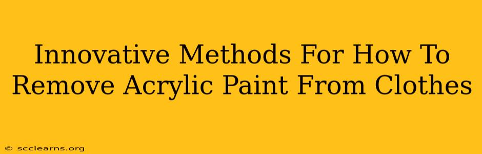 Innovative Methods For How To Remove Acrylic Paint From Clothes