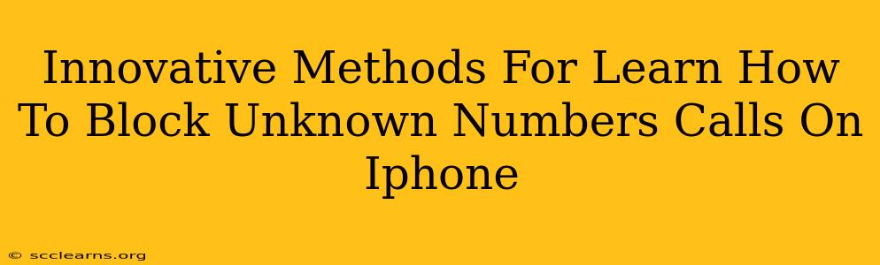 Innovative Methods For Learn How To Block Unknown Numbers Calls On Iphone