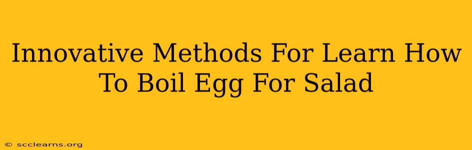 Innovative Methods For Learn How To Boil Egg For Salad