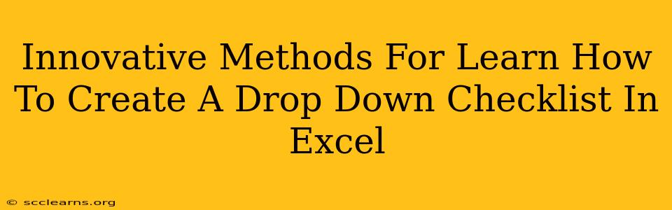 Innovative Methods For Learn How To Create A Drop Down Checklist In Excel