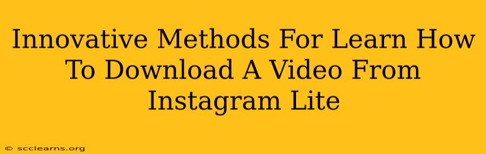 Innovative Methods For Learn How To Download A Video From Instagram Lite