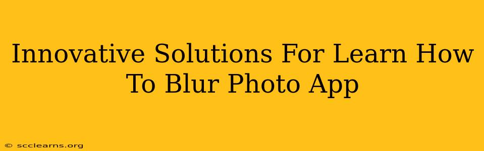 Innovative Solutions For Learn How To Blur Photo App