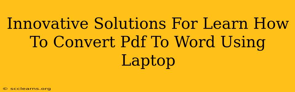 Innovative Solutions For Learn How To Convert Pdf To Word Using Laptop