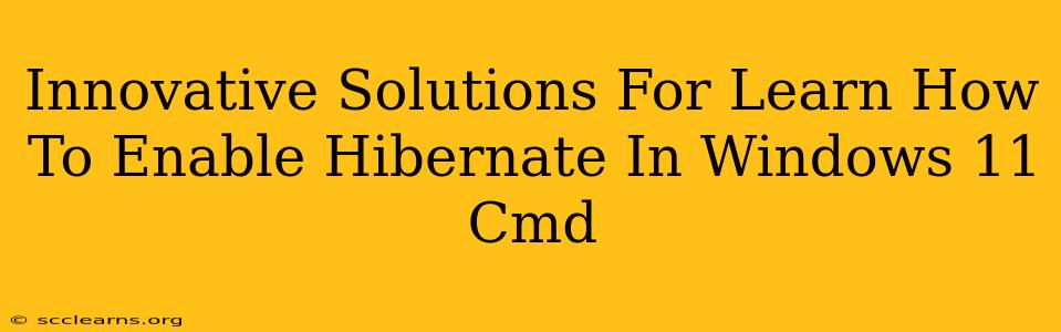 Innovative Solutions For Learn How To Enable Hibernate In Windows 11 Cmd