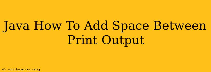 Java How To Add Space Between Print Output