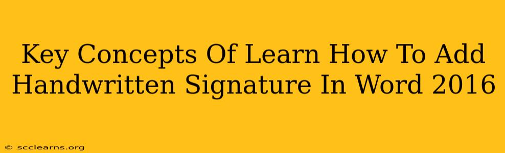 Key Concepts Of Learn How To Add Handwritten Signature In Word 2016