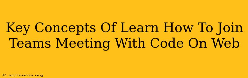 Key Concepts Of Learn How To Join Teams Meeting With Code On Web