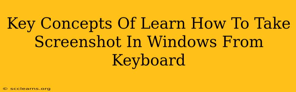 Key Concepts Of Learn How To Take Screenshot In Windows From Keyboard