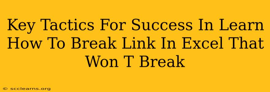 Key Tactics For Success In Learn How To Break Link In Excel That Won T Break