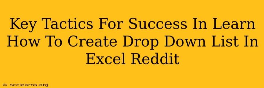 Key Tactics For Success In Learn How To Create Drop Down List In Excel Reddit