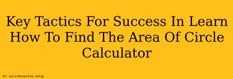 Key Tactics For Success In Learn How To Find The Area Of Circle Calculator